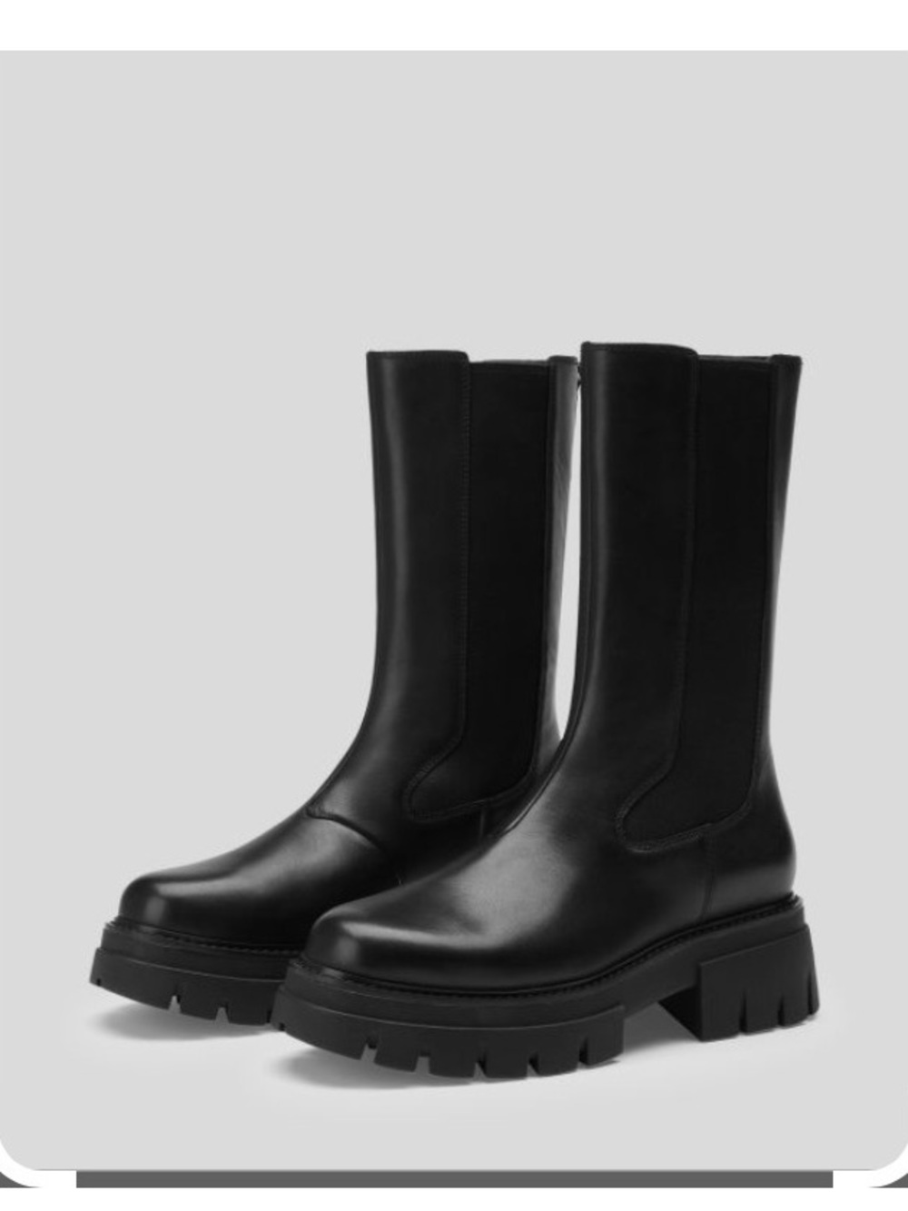 Ash Lennox Black Mid Calf with Lug Sole Boots